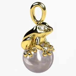 Pendentif Grenouille En Or -Vivalatina Boutiqe pendentif grenouille or jaune 18 carats 2 Copy