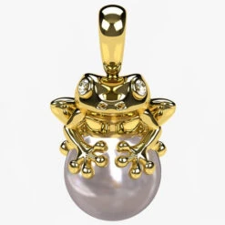 Pendentif Grenouille En Or -Vivalatina Boutiqe pendentif grenouille or jaune 18 carats 3 Copy