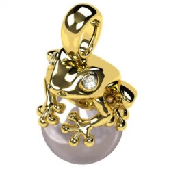 Pendentif Grenouille En Or -Vivalatina Boutiqe pendentif grenouille or jaune 18 carats 4 Copy