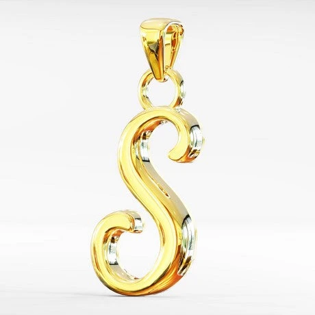 Pendentif Lettre Initiale En Or 18 Carats 5 Pendentif Lettre Initiale En Or 18 Carats – Image 4