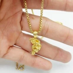 Pendentif Pépite D'Or 24 Carats -Vivalatina Boutiqe pendentif pepite or pur 7