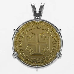 Pendentif Pièce De Monnaie En Or -Vivalatina Boutiqe pendentif piece de monnaie or blanc 1 Copy