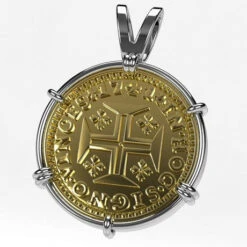 Pendentif Pièce De Monnaie En Or -Vivalatina Boutiqe pendentif piece de monnaie or blanc 3 Copy