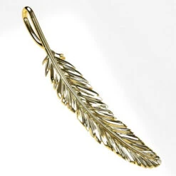 Pendentif Plume En Or 16 Pendentif Plume En Or -Vivalatina Boutiqe pendentif plume or jaune 18 carats 3 Copy