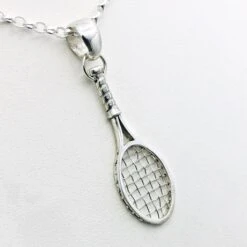 Pendentif Raquette De Tennis En Or -Vivalatina Boutiqe pendentif raquette tennis or blanc 18 carats Cop2