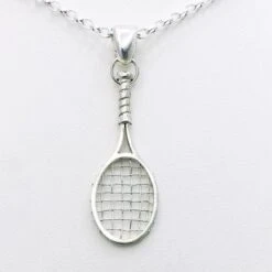 Pendentif Raquette De Tennis En Or -Vivalatina Boutiqe pendentif raquette tennis or blanc 18 carats Cop3