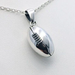 Pendentif Ballon De Rugby En Or -Vivalatina Boutiqe pendentif rugby argent 5