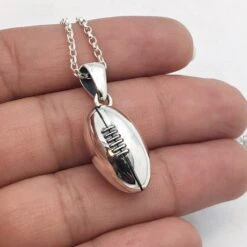Pendentif Ballon De Rugby En Or -Vivalatina Boutiqe pendentif rugby argent 7
