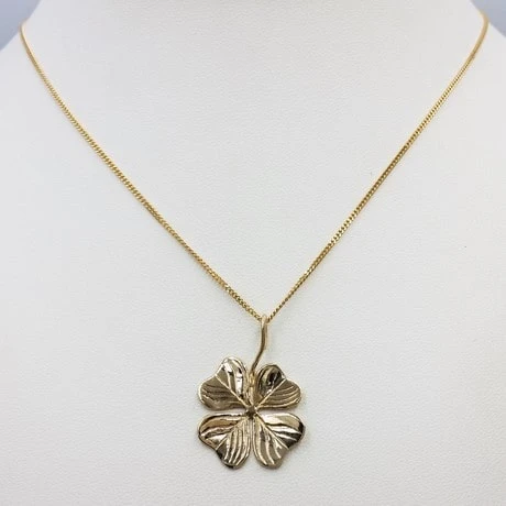 Pendentif Trèfle à Quatre Feuilles En Or 9 Pendentif Trèfle à Quatre Feuilles En Or – Image 7