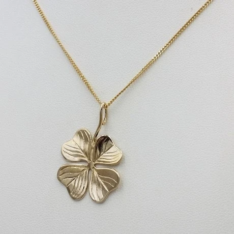 Pendentif Trèfle à Quatre Feuilles En Or 4 Pendentif Trèfle à Quatre Feuilles En Or – Image 2