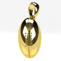 Pendentif Ballon De Rugby En Or -Vivalatina Boutiqe pendentifballonrugbyorjaune18carats