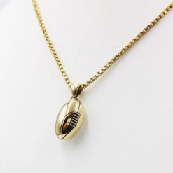 Pendentif Ballon De Rugby En Or -Vivalatina Boutiqe pendentifballonrugbyorjaune18carats 11