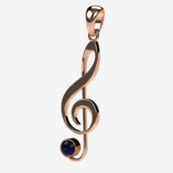 Pendentif Clé De Sol En Or 40 Pendentif Clé De Sol En Or -Vivalatina Boutiqe pendentifclefdesolsaphirrose2