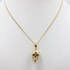 Pendentif Tête De Mort En Or -Vivalatina Boutiqe pendentifcranetetedemortorjaune18carats 6