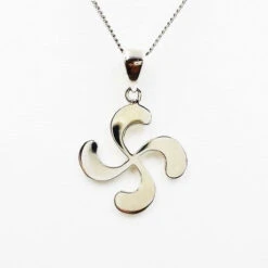 Pendentif Croix Basque Or -Vivalatina Boutiqe pendentifcroixbasqueorblanc18carats 7
