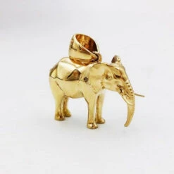 Collier Pendentif Élephant Or -Vivalatina Boutiqe pendentifelephantorjaune18carats 13