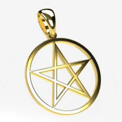 Pendentif Pentacle En Or -Vivalatina Boutiqe pendentifpentacleorjaune18carats3