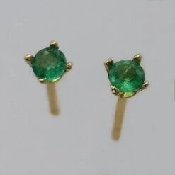 Boucles D'Oreilles Puce Emeraude -Vivalatina Boutiqe puce emeraude or jaune 1