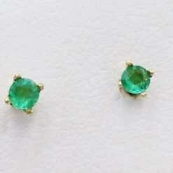 Boucles D'Oreilles Puce Emeraude -Vivalatina Boutiqe puce emeraude or jaune 4